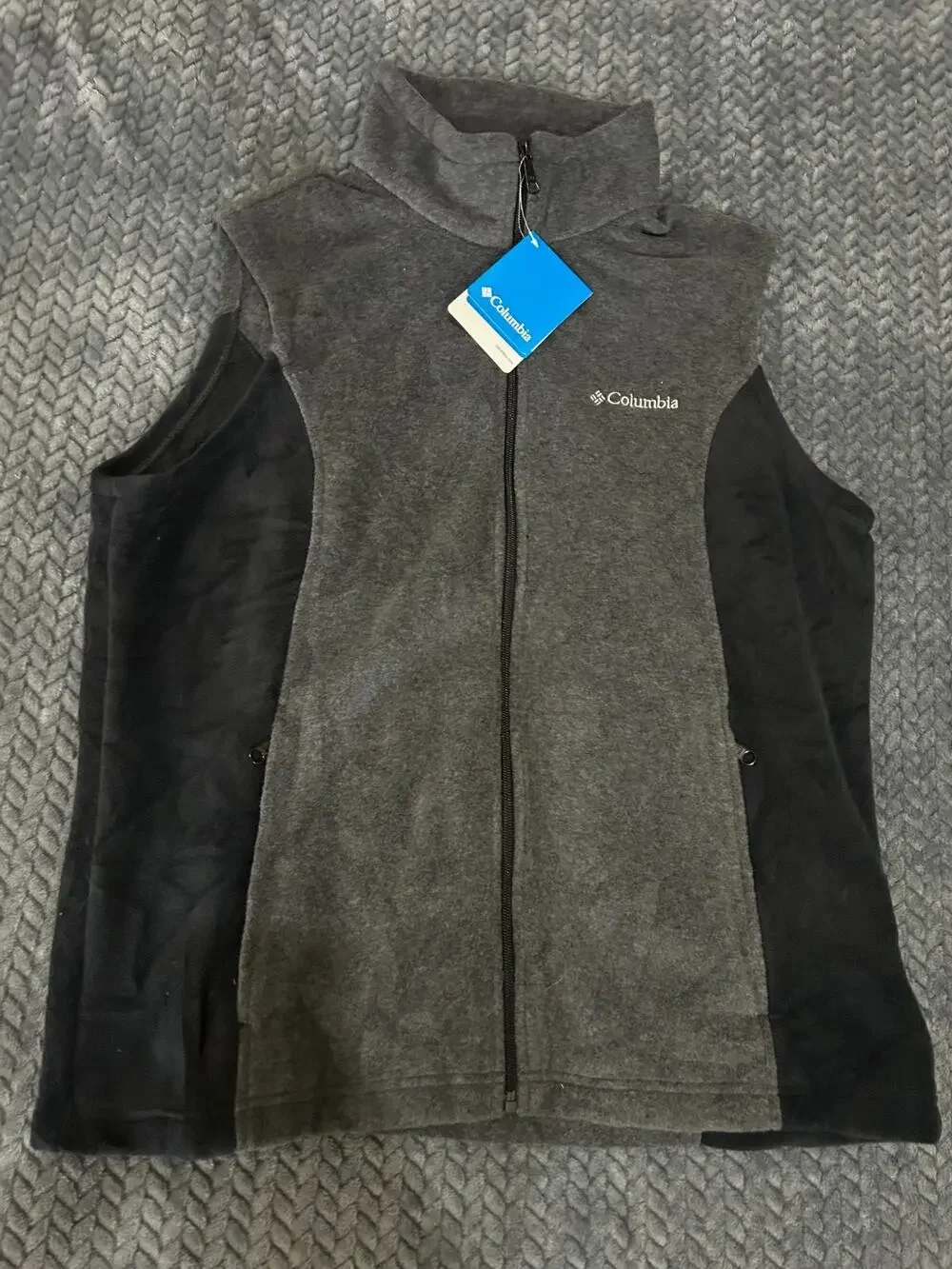 NWT Columbia Steens Mountain Fleece Vest Mens XL Gray Full Zip Outdoor